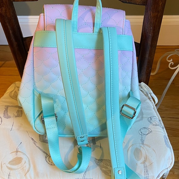 Loungefly Little Mermaid Mint and Lavender Backpack (used 1 trip) - Picture 2 of 10